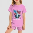 thumbnail image 3 of HCNTES Toddler Baby Boy Girl Outfit USA Flag Embroidery Knit Short Sleeve T Shirt Tops And Shorts Set Kids 1T 2T 3T 4T 5T 6T 7T 8T 9T Independence Day Clothes(D01-Pink,3-4 Years), 3 of 7