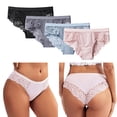thumbnail image 3 of Women's Lace Underwear Cheeky Panty Breathable Bikini Panties, 4 Packs, 3 of 7