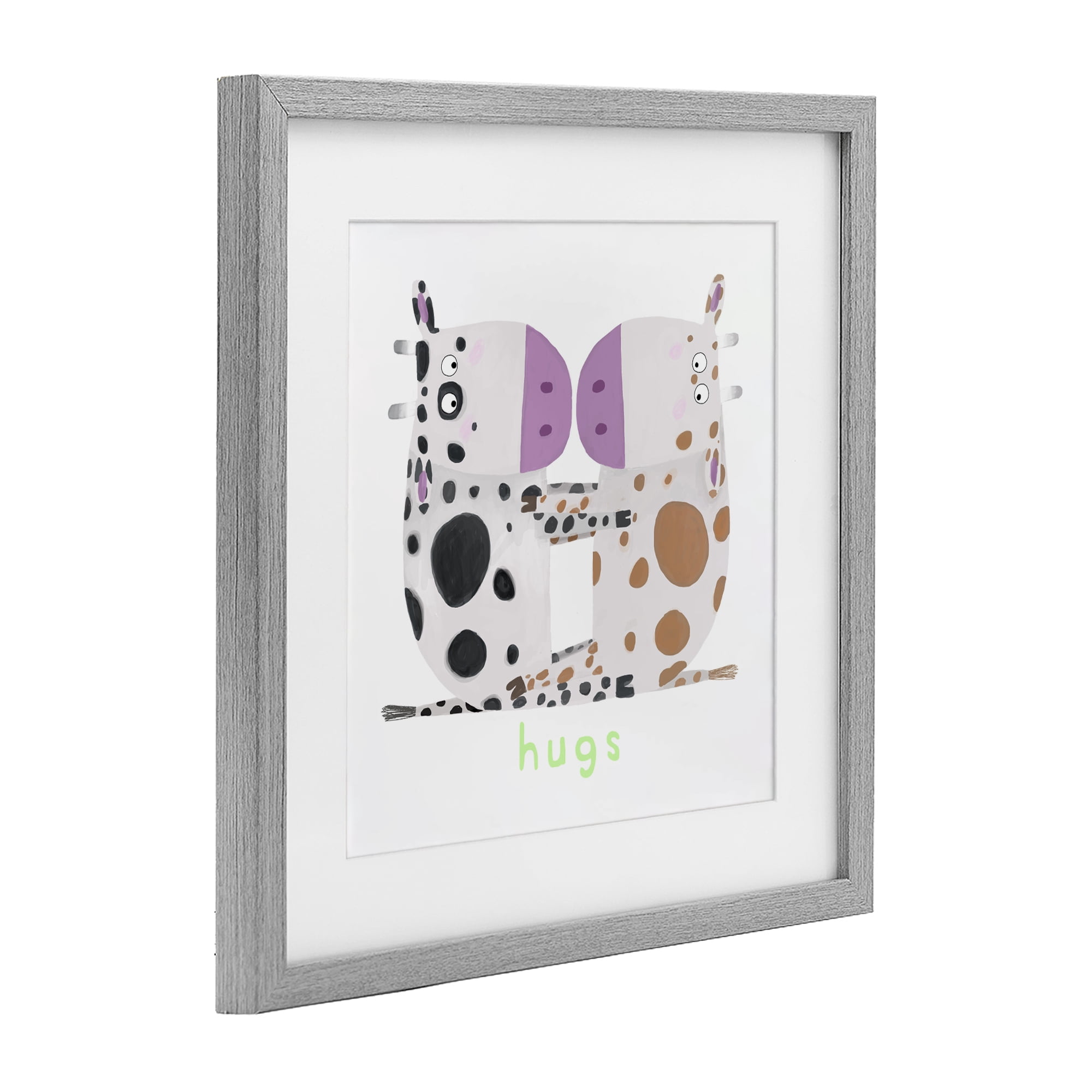 Stupell Industries Cow Hugs Symmetry Gray Framed Print Under Glass, design by Carla Daly