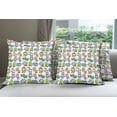 thumbnail image 6 of Ambesonne Cartoon Throw Pillow Cover 4 Pack, Bat Frog Lion Zebra Dino, 24", Multicolor, 6 of 7