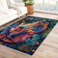 thumbnail image 1 of 2x3 Rugs Colorful Hippo Area Rug, Tropical Themed Carpet for Living Room Bedroom Entryway Animal Patterned Indoor Home Decor, Non Slip Soft & Low Pile Small Washable Rug ZH&248, 1 of 7