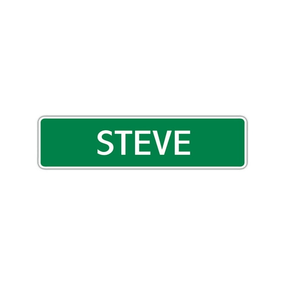Steve Boys Children Name Letter Printed Plaque Decoration Label Indoor Outdoor Unique Wall Novelty Aluminum Metal Sign 4"x13.5"