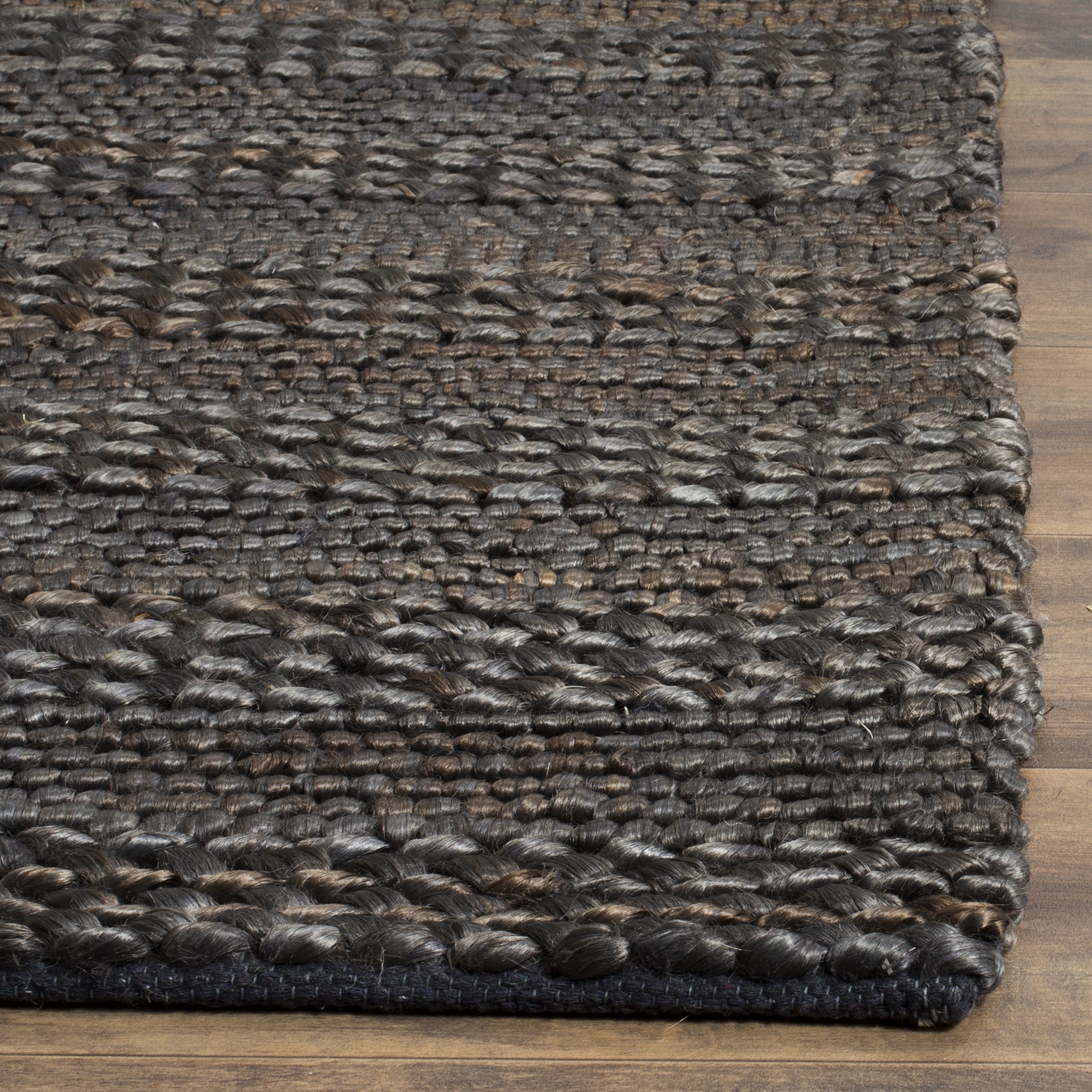 SAFAVIEH Natural Fiber Henrika Geometric Area Rug, Charcoal, 8' x 8' Square