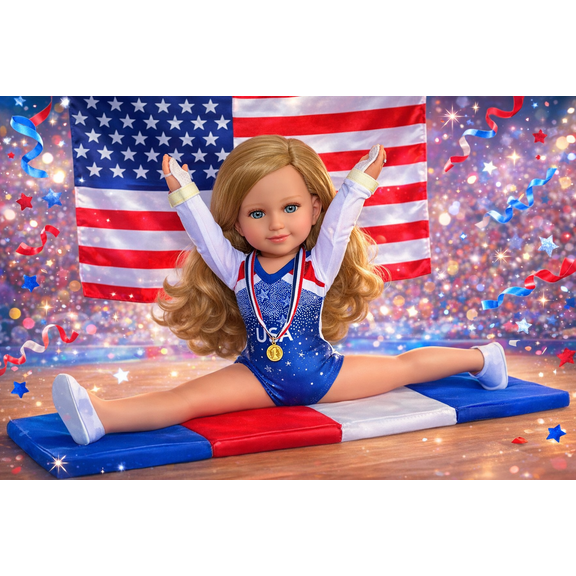 MBD® USA Gymnastics Leotard Fits 18 inch Dolls- 18 inch Doll Clothes