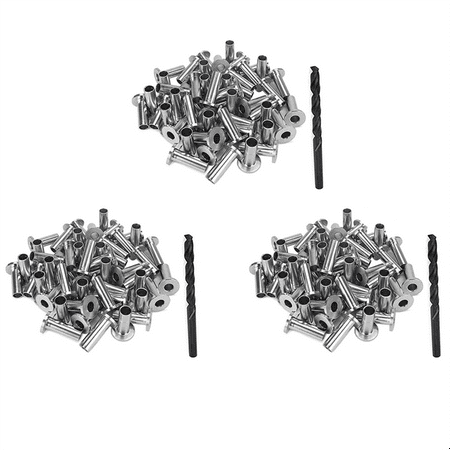 

120 Pack T316 Stainless Steel Protector Sleeves for 1/8 Inch Wire Rope Cable Railing DIY Balustrade with 3Pc Drill Bit