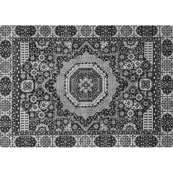 Ahgly Company Indoor Rectangle Abstract Gray Modern Area Rugs, 2' x 3'