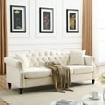thumbnail image 3 of Chesterfield Upholstered Velvet Sofa, 3 Seater Button Tufted Couch with Nailhead Arms for Living Room Bedroom Office Apartment, 3 of 18