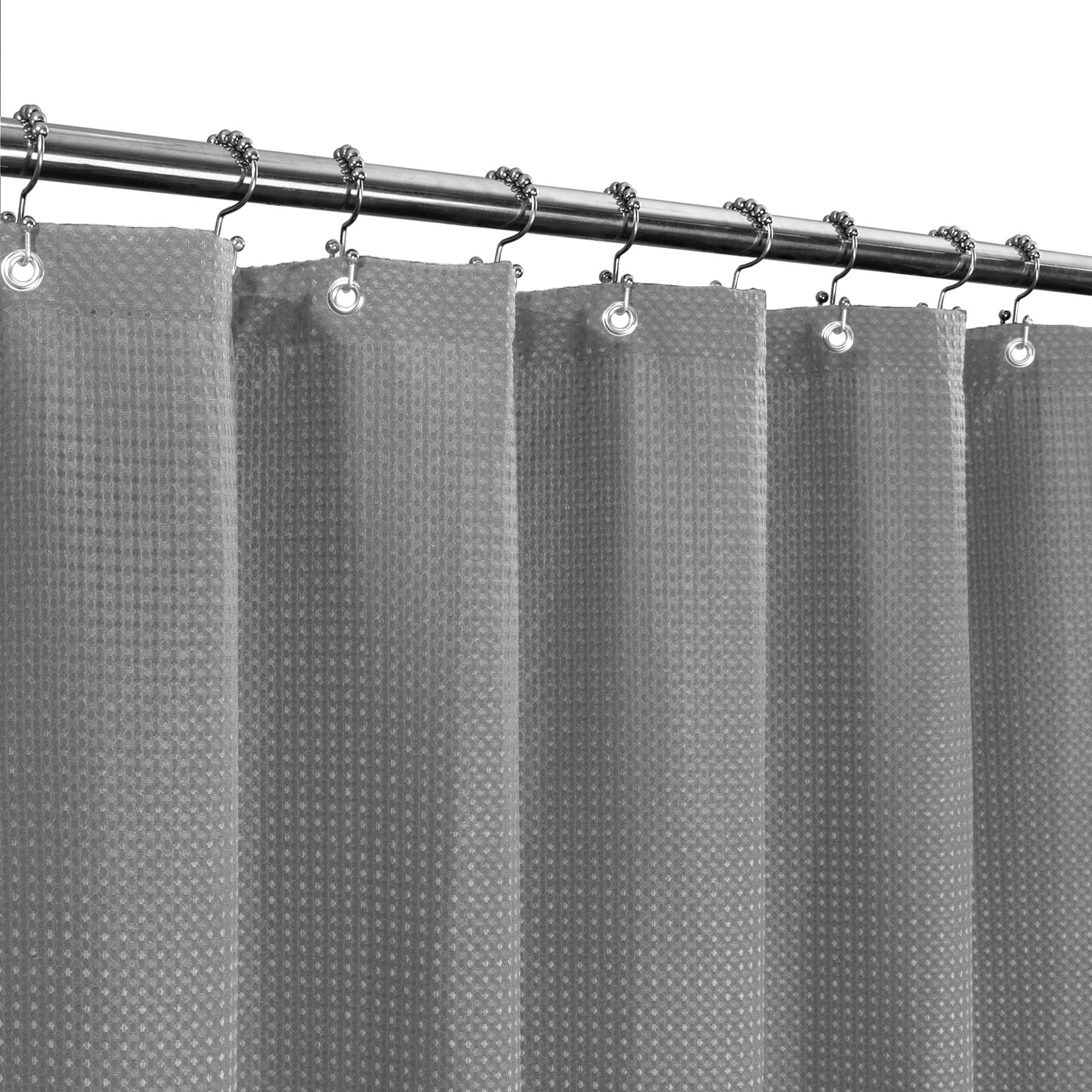 Spa Water Repellent 36x96Take a Bath White 230gsm Heavy Duty Washable Hotel Grade Stall Fabric Shower Curtain Waffle Weave 36 x 96 inches Extra Long Size