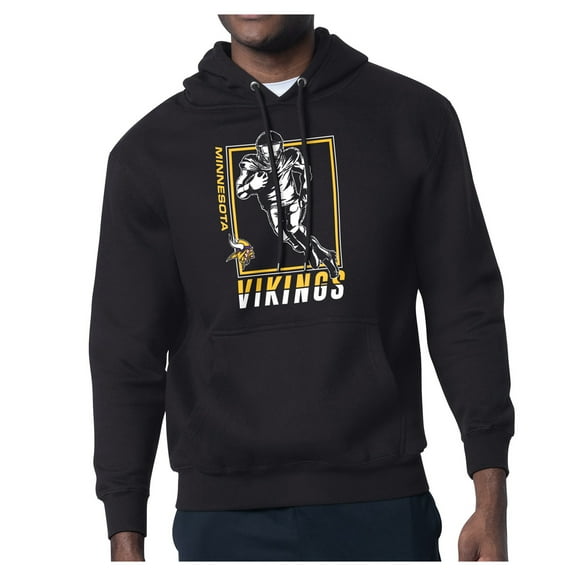 Men's Starter Black Minnesota Vikings Player Grid Pullover Hoodie