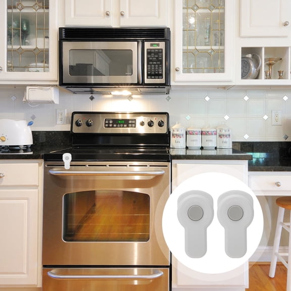 WRITWAA 2-Pack Child Safety Oven Door Locks White Plastic for Home Use, Easy to Install and Secure Kitchen