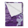 thumbnail image 2 of Camouflage Soft Flannel Fleece Blanket, Vibrant Color Abstract Style Splashes Design Pattern Hunting Hobby Print, Cozy Plush for Indoor and Outdoor Use, 50" x 60", Purple Pale Grey, by Ambesonne, 2 of 5
