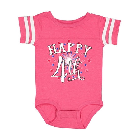 

Inktastic Happy 4th- Fourth of July firework Gift Baby Boy or Baby Girl Bodysuit