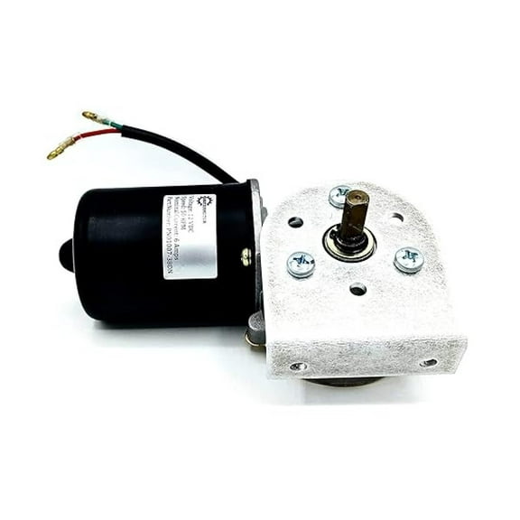 Electric Gear Motor 12V 50 RPM - 3/8" D Shaft DC Gearmotor with 90 Degree L Bracket for Easy Mounting, Base Mount Compatible, 6Nm Torque
