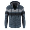 thumbnail image 1 of CEHVOM Autumn And Winter New Men's Color Matching Plus Velvet Plus Size Hooded Cardigan, 1 of 3
