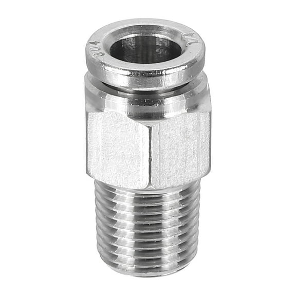 Uxcell NPT Push to Connect Air Fittings, Male Straight NPT Thread Air Quick Connector 1/4" Tube OD x 1/8" NPT 1