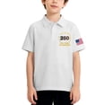 thumbnail image 2 of CCRFTGI 250 Anniversary USA Flag Polo Shirts for Kids Girls Boys Size 10-12 School Uniform Independence Day Shirts Pique Collared Polos Short Sleeve Summer Tops White 5-6 Years, 2 of 7