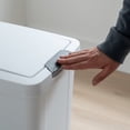 thumbnail image 5 of 4 Pack 7.5 Gallon / 30 Quart / 28.39 L Rectangular Plastic Trash Can with Flip Lid - Slim Space-Saving Wastebasket, White, 5 of 7