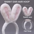 thumbnail image 3 of Diadema de orejas de conejo - Orejas de conejo de Pascua de peluche - Accesorios de disfraz de conejo para niños y adultos MFZFUKR CPB-SSW2030-2, 3 of 5