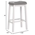 thumbnail image 2 of Angel Line Cambridge Padded Saddle Stool with Cushion, 29" Set of 1, White with Gray, 2 of 3