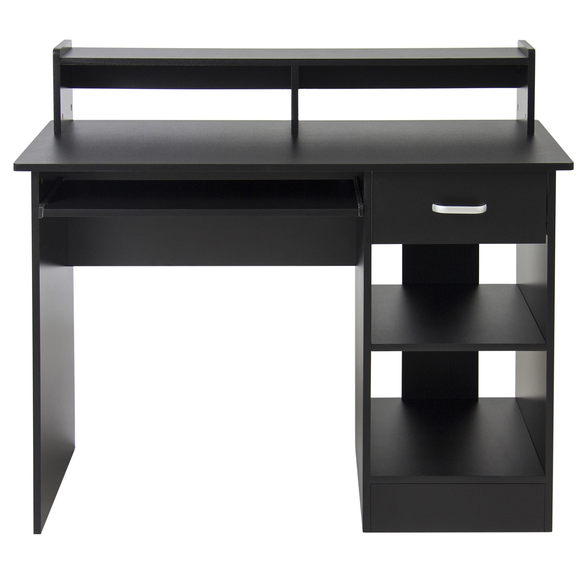 Best Choice Products Commercial Home Computer Laptop Work Station Desk Table W Removable Shelf Divider Open Back For College Office Black
