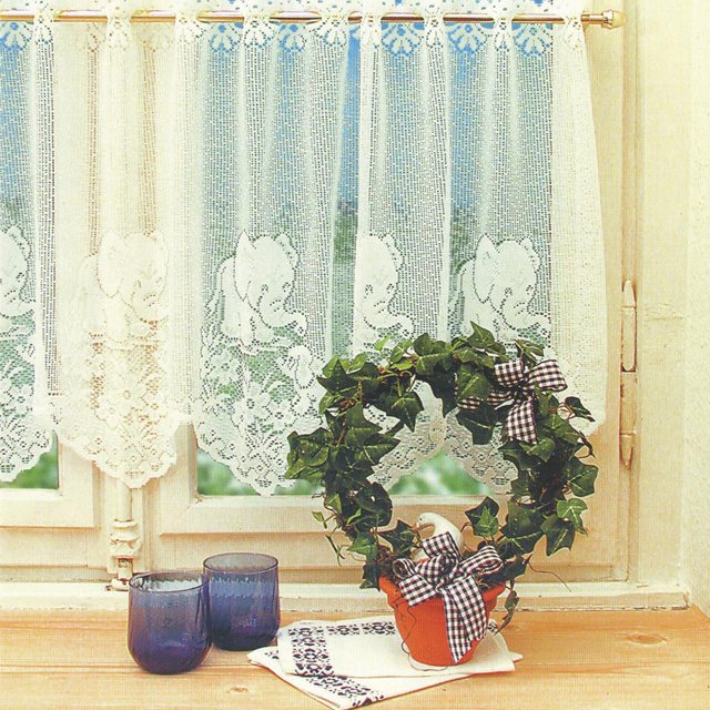 Cortina de Ventana Decoración de Navidad Decoración de Encaje Mderne para Cafe Home 160x30cm 05 Soledad Cortinas netas de café