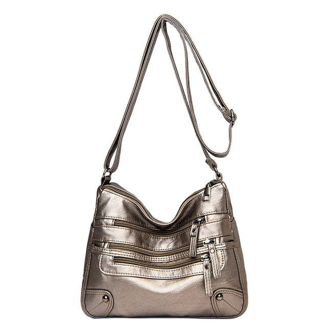 MIASHUI Women Soft Leather Shoulder Bags Classic Designer Crossbody Handbag Purse for Everyday Use
