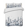 thumbnail image 2 of Blue Botanical Full Size Down Alternative Comforter, Lightweight Comforter Quilt Bedding Set with Pillow Shams Dragonfly Flower Leaf Retro Ink Style All Seasons Bed Comforter Duvet Insert 78"x90", 2 of 7