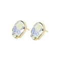 thumbnail image 2 of Arete para Mujer con Cristal Fino Swarovski en Forma de Calavera – Bañado en Oro 14k– Arete Elegante y Brillante, Aretes de Mujer de Moda– Joyería para Mujer de Moda– Regalo especial Ortiz Espinosa Temporada, 2 of 4