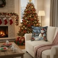 thumbnail image 2 of Festive Christmas Print Pillow Cover - Soft Holiday Decor for Couch, Sofa, Car Seat or Living Room, Cozy Decorative Accent D, 2 of 6