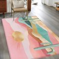 thumbnail image 3 of Southwest Boho Area Rug 3x5 FT, Non Slip Entryway Bedside Carpet, Abstract Watercolor Cactus Mountain Washable Soft Floor Carpet Indoor Mat Non-Shedding Throw Rugs for Dorm Kitchen Home Office, 3 of 8