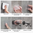 thumbnail image 4 of Vacemry Rotating Wall Storage Rack, Non Drilling Adhesive Hooks Multi Functional Kitchen Organizer, Strong Adhesive Mounting for Pot Shovel Utensils, Bathroom Closet Pantry Wall Storage Solution, 4 of 7