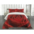 thumbnail image 3 of Ambesonne Rose Quilted Bedspread Set 3 Pcs, Natural Beauty Red Blossom, Queen Size, Vermilion, 3 of 5