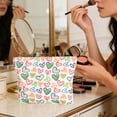 thumbnail image 1 of Linnome Handheld Makeup Bag Portable Handheld Bag Middle Bag High Beauty Small Fresh Lipstick Change Storage Bag in Multicolor, 1 of 6