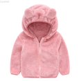 thumbnail image 2 of Liyamei Kids Bear Ears Hooded Fleece Jacket with Zipper for Winter Warm Outerwear Size 3-4 Years, 2 of 7