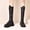 Black, variant on Plus Size Women’s Solid Lace up Knee High Combat Boots Chunky Platform Heel Wide Calf Comfort Winter Fashion Tall Boots White 8.5(41)