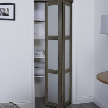 Erias Home Designs Baldarassario 3 Lite 2 Panel Wood Bi-Fold ... Erias Home Designs Baldarassario 3 Lite 2 Panel Wood Bi-Fold ...