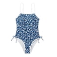 thumbnail image 2 of Ulitacool 13-14 Years Teen Swimsuit For Girl Swimsuit Cute Floral Pattern Bathing For Toddler Kids Summer Beach Pool Wear Leisure Playsuit Blue, 2 of 4