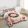 thumbnail image 3 of Homewish Boys Girls Gingerbread Man Santa Claus 3-Piece Full Size Comforter Sets,Happy Xmas Bedding Comforter Set,Merry Christmas Lightweight Bedding Sets,Ultra Soft Home Decor,Reversible, 3 of 8