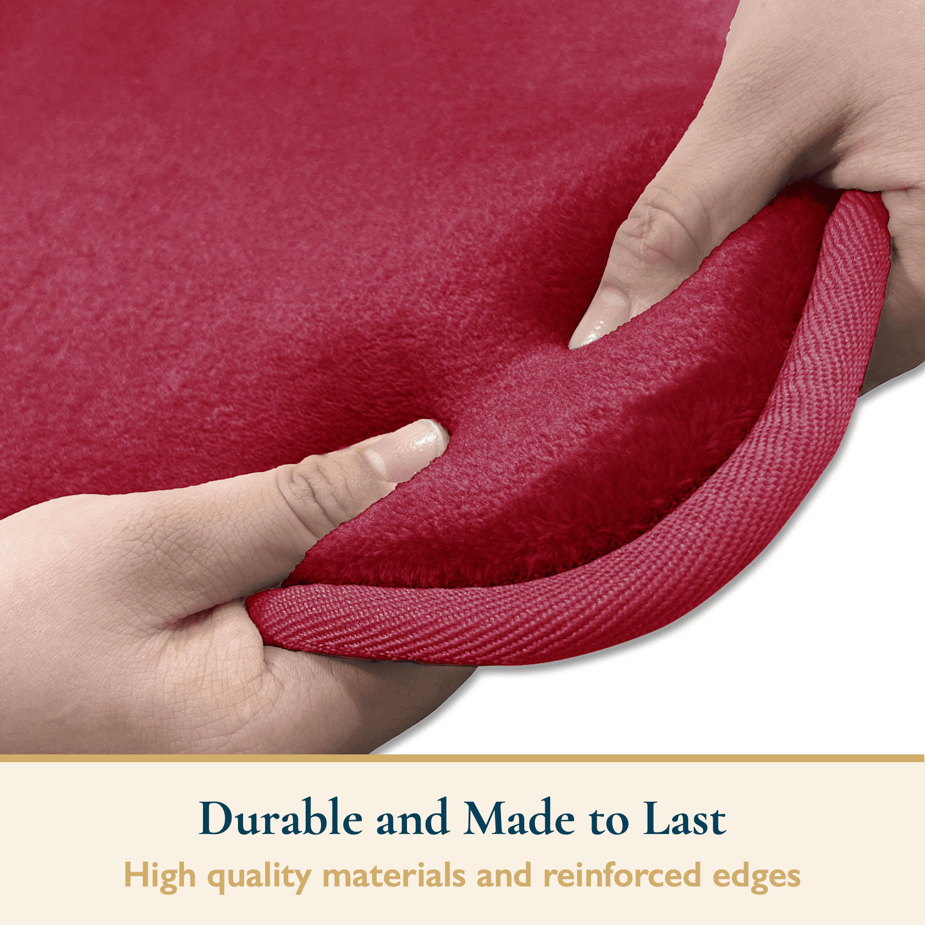 ComfiTime 2 Piece Bathroom Rugs Set – Thick Memory Foam, Non-Slip Bath Mat, Soft Plush Velvet Top, Ultra Absorbent, Small, Large & Long Rugs for Bathroom Floor, Burgundy, 20*32, 2PCS