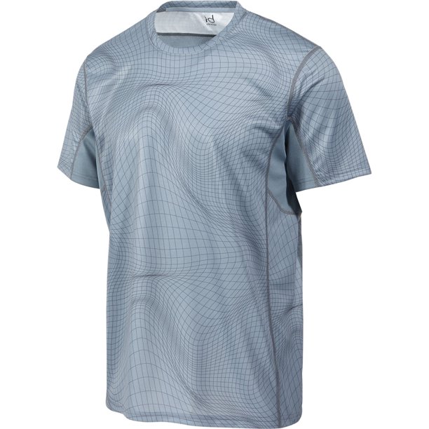 Camiseta básica de cuadrícula de ideología para hombre, gris, grande