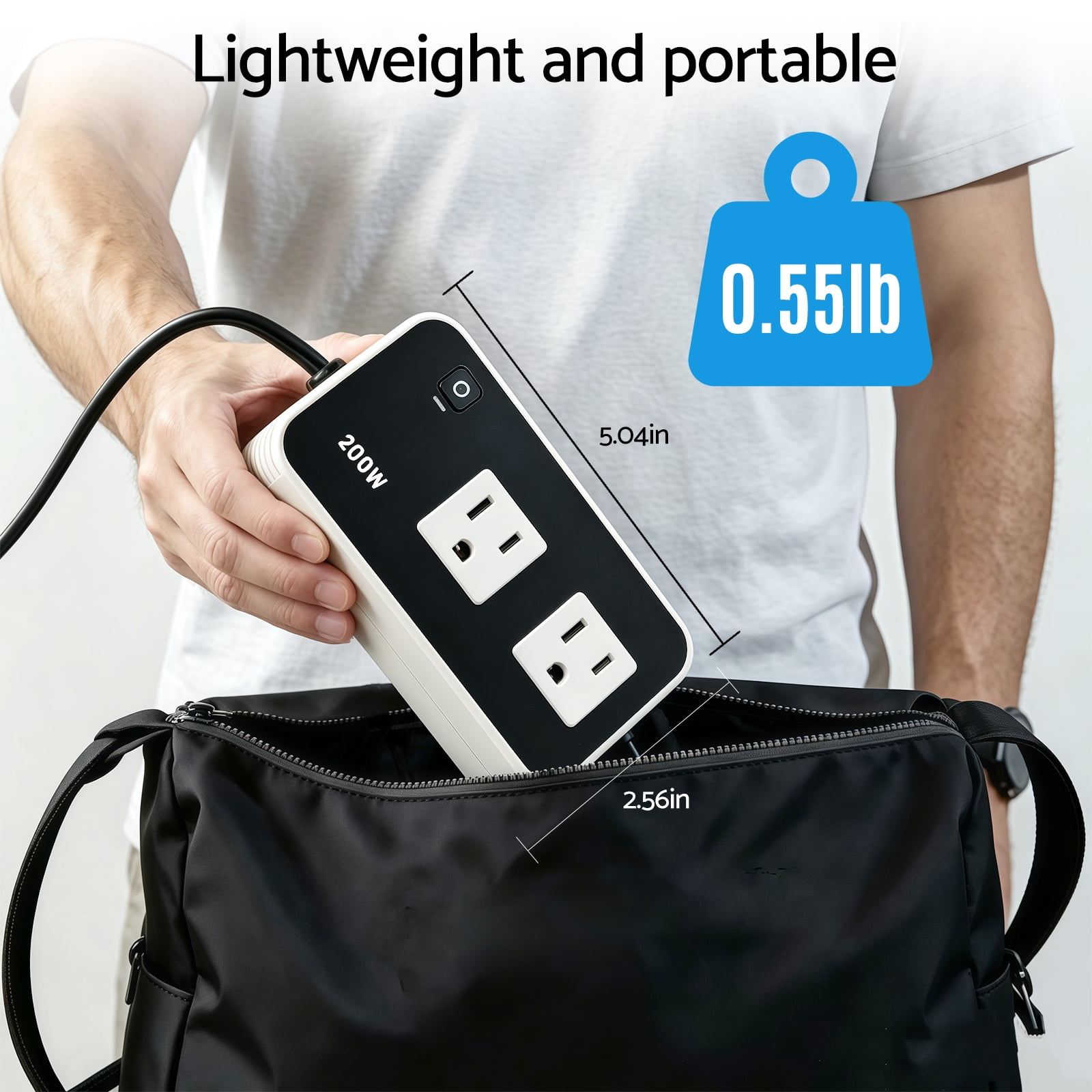 200W Car Power Inverter 12V to 110V for Vehicles, Car Plug Adapter Outlet with 4 USB Fast Charger, Car Charger Cigarette Lighter Adapter for Phone, Laptop on Road Trip