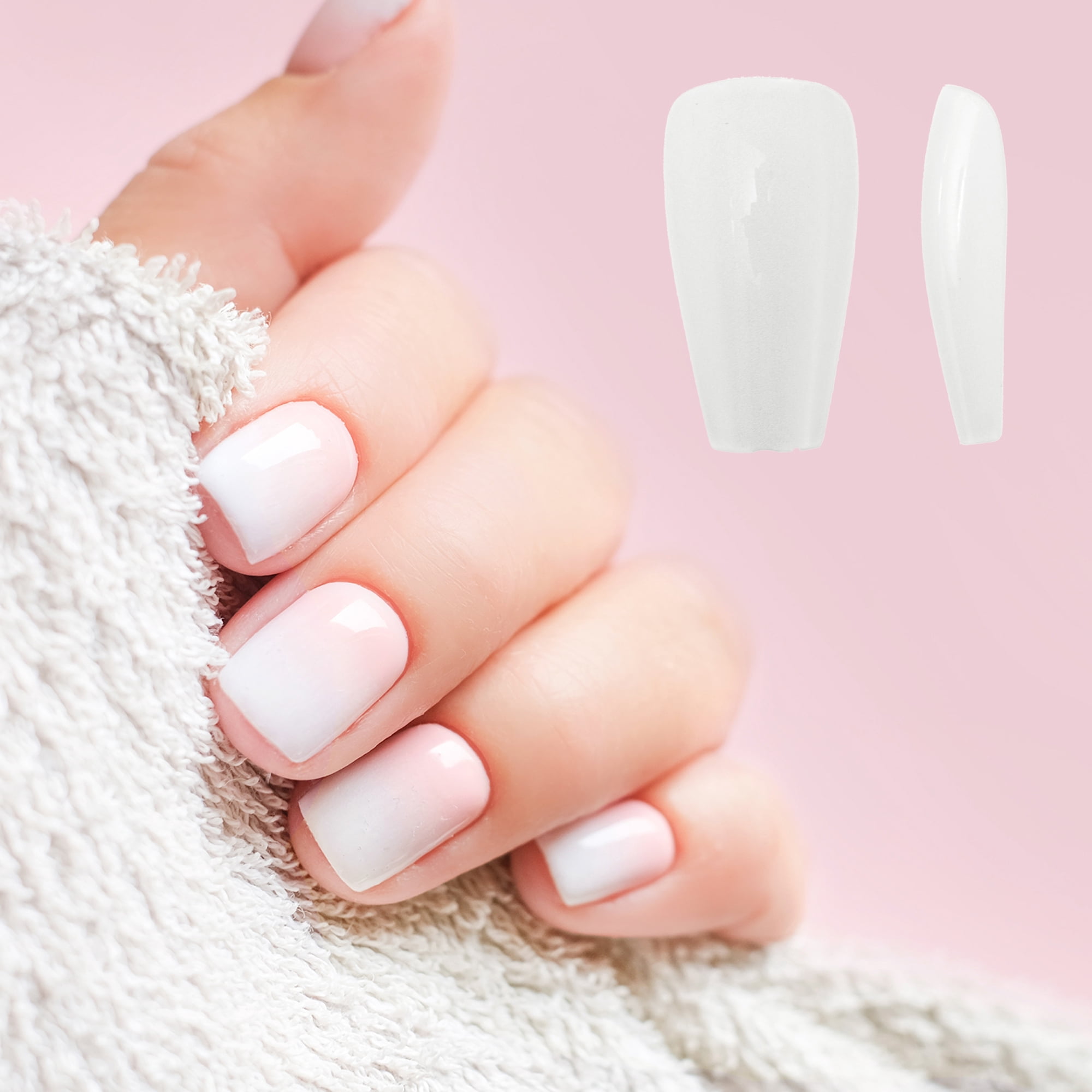 Unique Bargains Women's Plating Full Coverage Fake Nails M Gray White 1 Pc