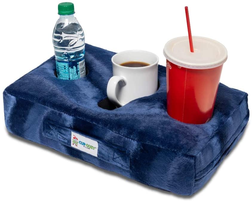 Cup Cozy Pillow Navy BlueKeep Drinks Close. Stop SpillsUse it on the