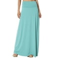 thumbnail image 1 of Jupe Longue Maxi Décontractée en Jersey Drapé Pliable pour Femmes P-3X, 1 of 7