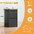 thumbnail image 3 of Vertical File Cabinet with Lock, Metal Storage Cabinet with 2 Drawers for Home Office,Metal Filing Cabinet for Legal/Letter/A4 Files,Assembly Required(15''W-2 Drawers,Black), 3 of 6
