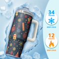 thumbnail image 4 of 30oz Reindeer Tumbler with Lid and Straw Leak Proof Stainless Steel Cup Holiday Coffee Water Bottle Gifts, 4 of 5