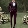 thumbnail image 2 of Fgnfyis Men's Suits for Events Parties Weddings and Everyday Wear Slim Fit with Stylish Neckline Design Versatile Year Round Attire for Modern Men Trousers Sets M, 2 of 5