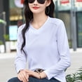 thumbnail image 4 of AOSSVIAO-Camiseta de algodón 2024 para mujer, camisa básica lisa de manga larga, holgada, para primavera y otoño, 100%, 4 of 4