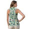 thumbnail image 2 of KEIAHUAN Green Golf Pattern V Neck Athletic Sleeveless Tops for Women Casual Half Zip Tennis Shirt with Pockets Moisture Wicking Golf Pullover for Ladies Size XL, 2 of 7