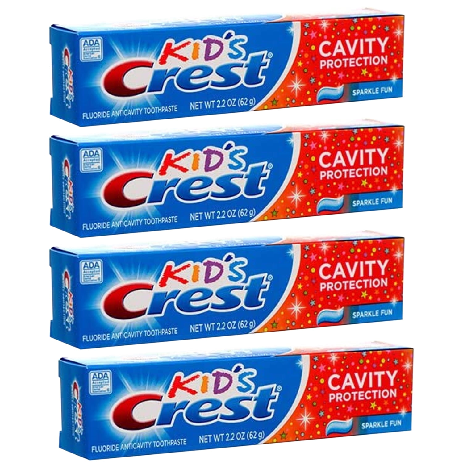 Pack of (4) Crest Kids Cavity Protection Toothpaste, Sparkle Fun, 2.2